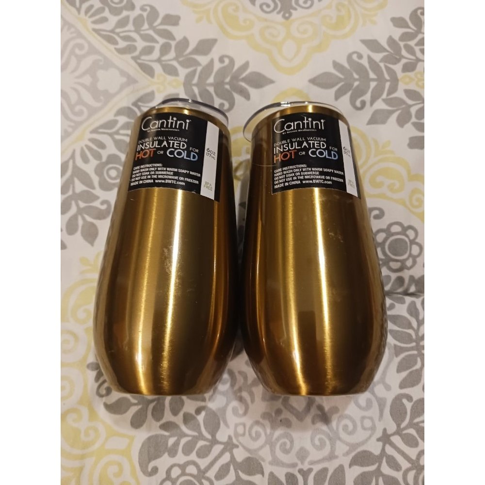 NEW! Set Of 2 Gold CANTINA'S 6oz